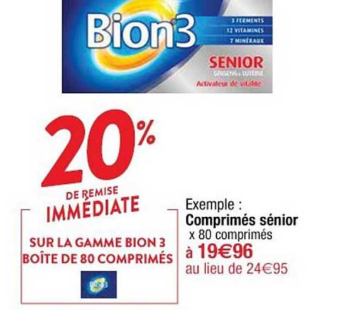 la gamme bion 3 boîte de 80 comprimés : comprimés sénior