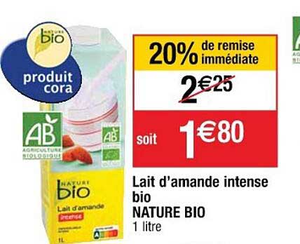 lait d'amande intense bio nature bio
