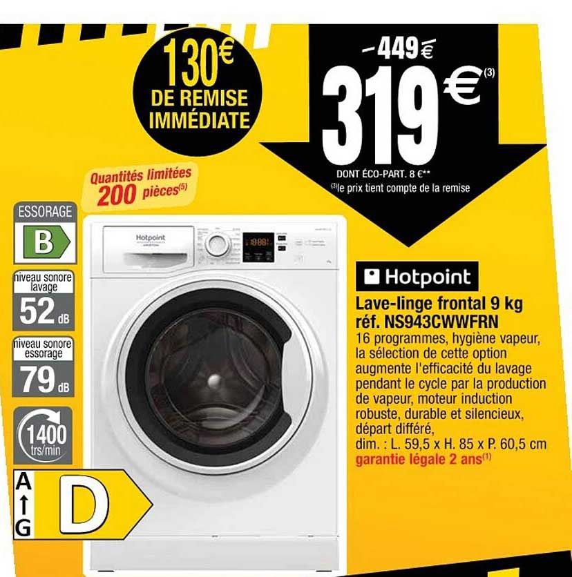 lave-linge frontal 9 kg hotpoint