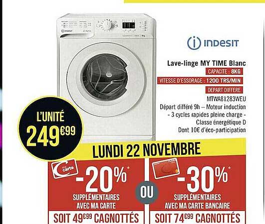 lave-linge my time blanc indesit
