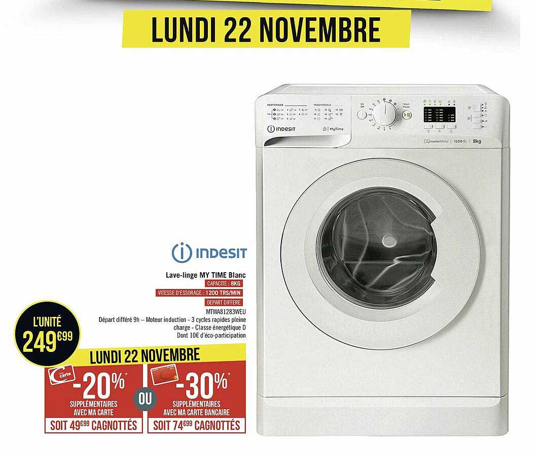 lave-linge my time blanc indesit