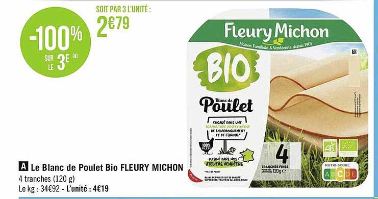le blanc de poulet bio fleury michon