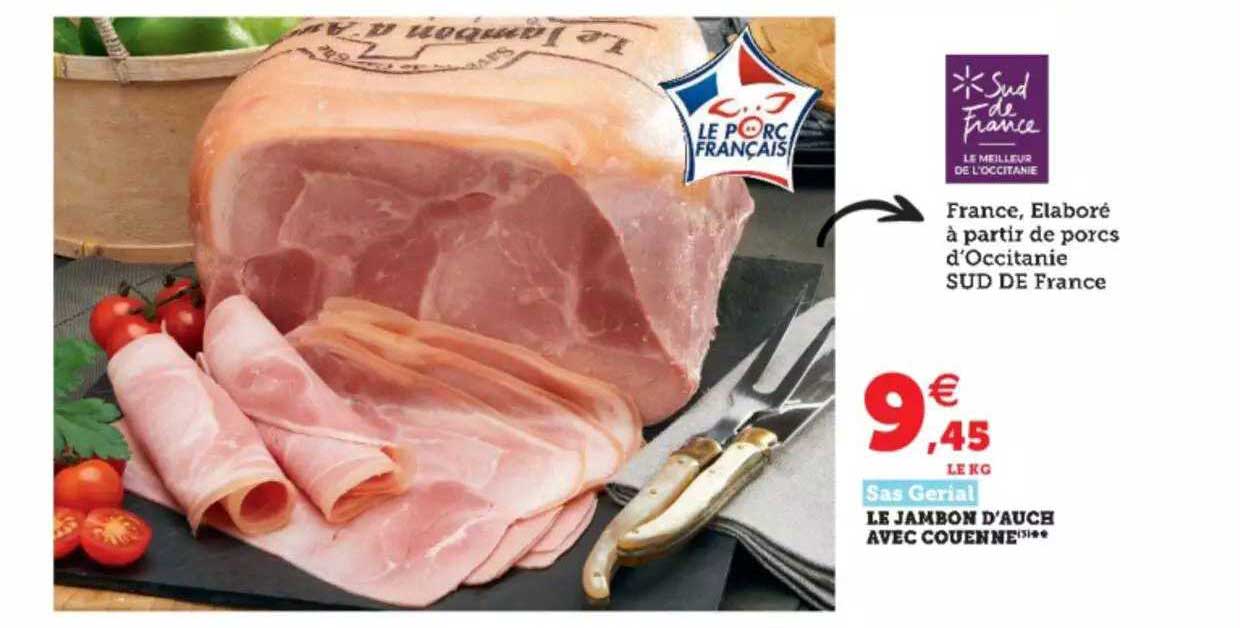 le jambon d'auch avec couenne