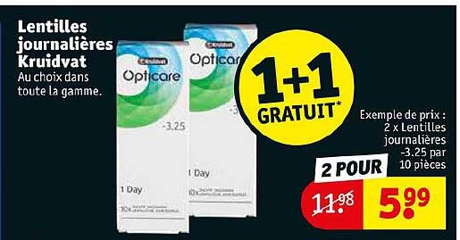 lentilles journalières kruidvat