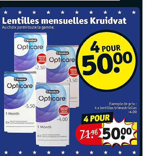 lentilles mensuelles kruidvat