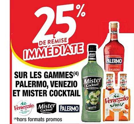 les gammes palermo, venezio et mister cocktail