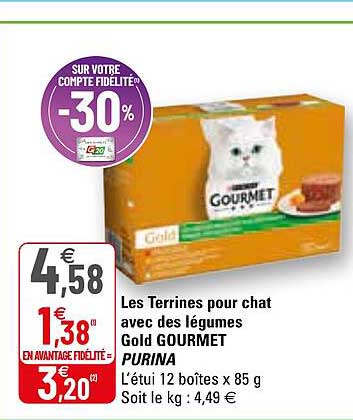 Les Terrines Pour Chat Avec Des Légumes Gold Gourmet