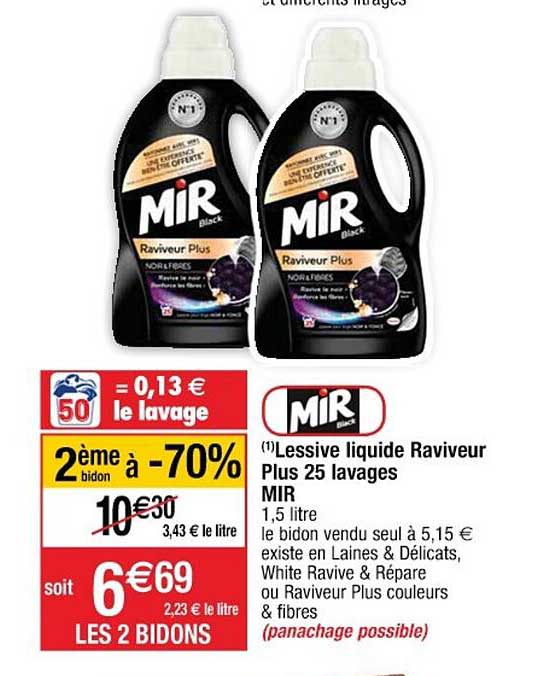 lessive liquide raviveur plus 25 lavages mir