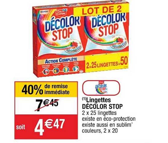 lingettes décolor stop