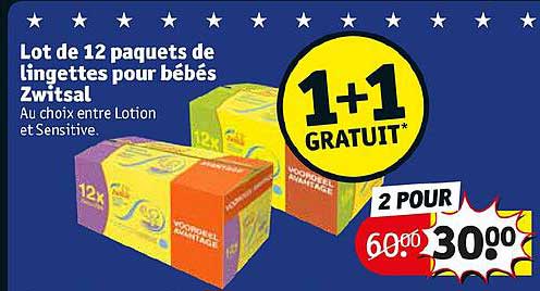 lot de 12 paquets de lingettes pour bébés zwitsal