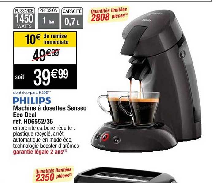 machine à dosettes senseo éco deal philips