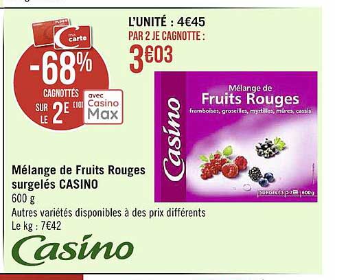 Mélange De Fruits Rouges Surgelés Casino