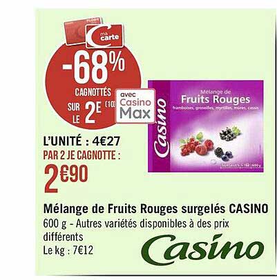 Mélange De Fruits Rouges Surgelés Casino