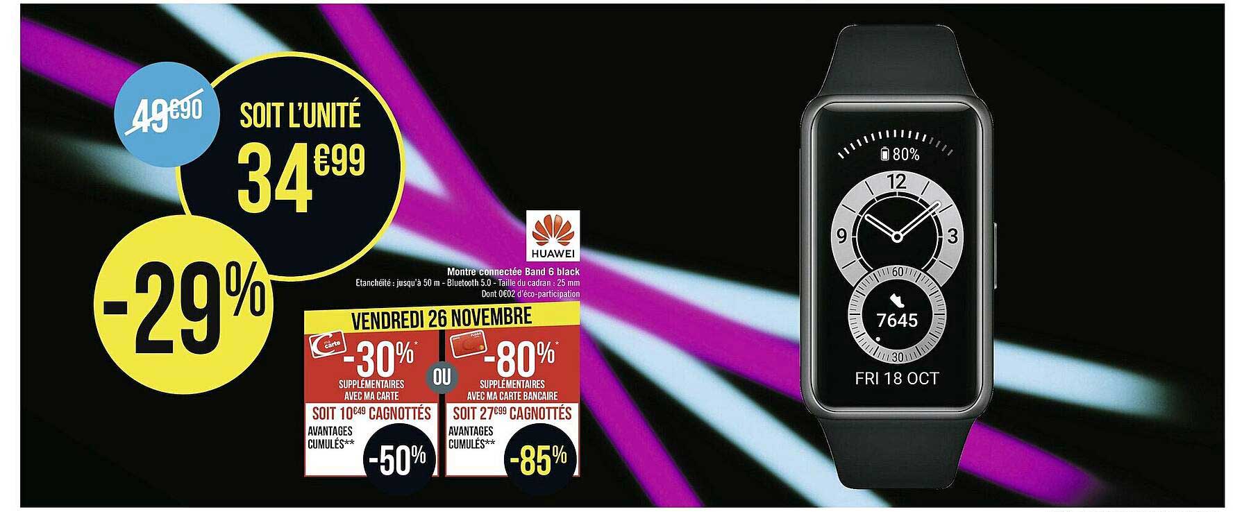 montre connectée band 6 black huawei