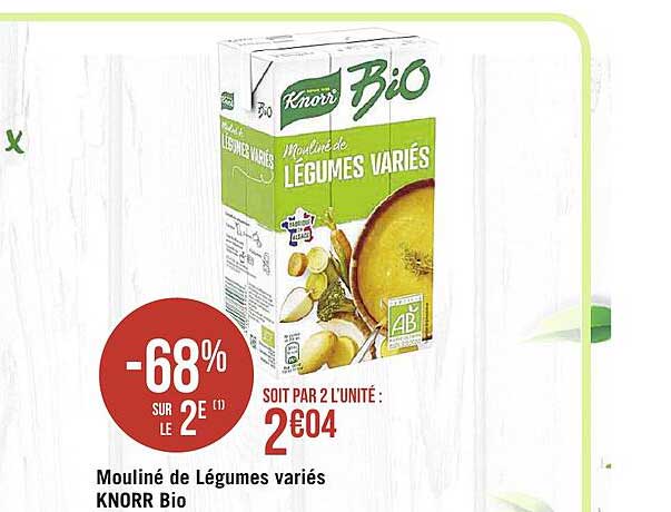 mouliné de légumes variés knorr bio