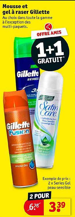 mousse et gel à raser gillette