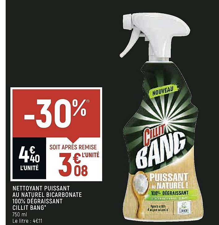 nettoyant puissant au naturel bicarbonate 100% dégraissant cillit bang