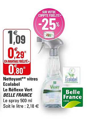 nettoyant vitres écolabel le réflexe vert belle france