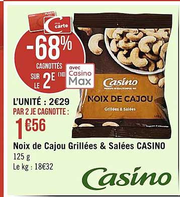 Noix De Cajou Grillées & Salées Casino