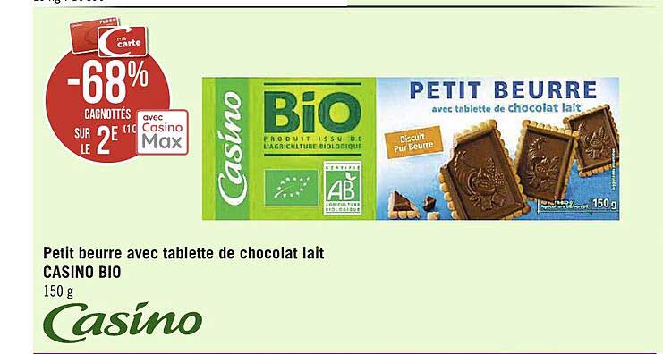 Petit Beurre Avec Tablette De Chocolat Lait Casino Bio