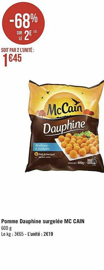 pomme dauphine surgelée mc cain