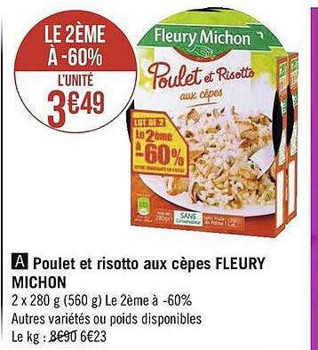 poulet et risotto aux cèpes fleury michon