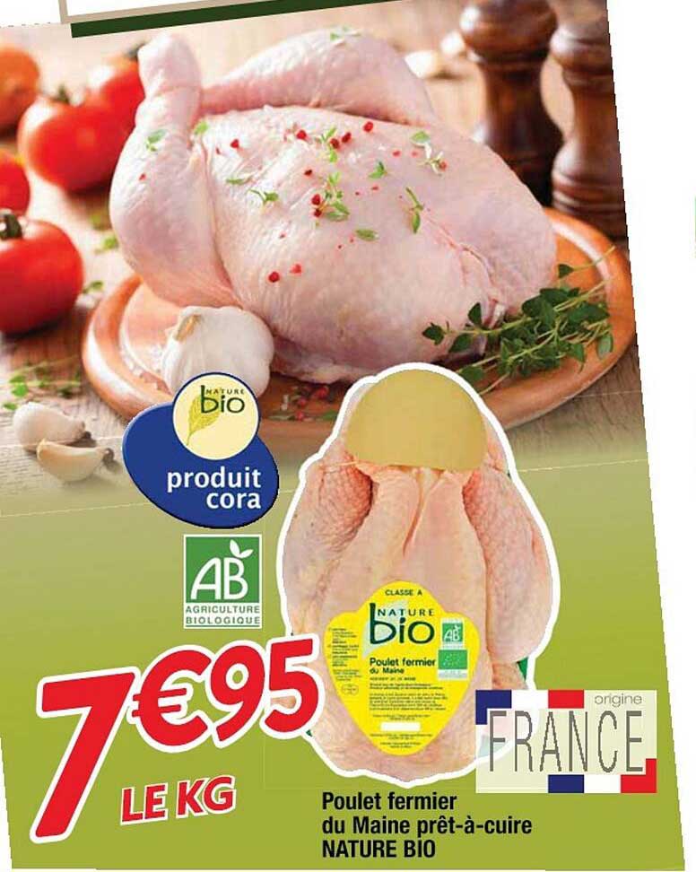 poulet fermier du maine prêt-à-cuire nature bio