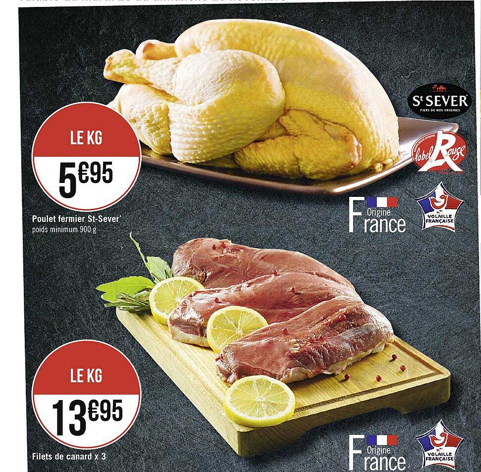 Poulet Fermier St-sever, Filets De Canard X3