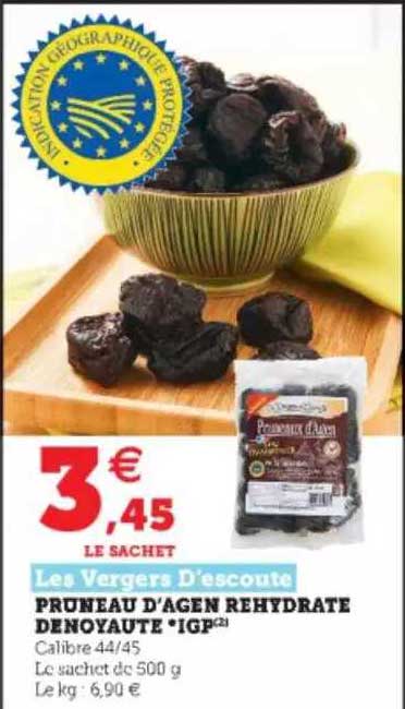 pruneau d'agen réhydraté dénoyauté igp les vergers d'escoute