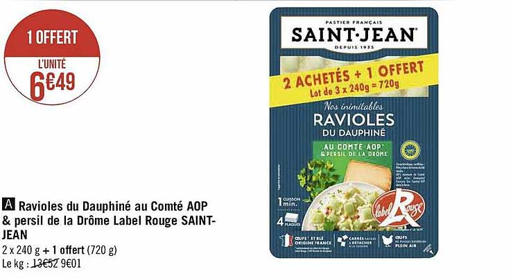 ravioles du dauphiné au comté aop & persil de la drôme label rouge saint-jean