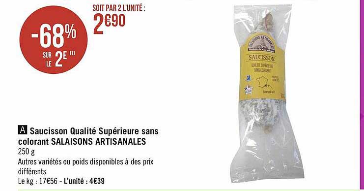 saucisson qualité supérieure sans colorant salaisons artisanales