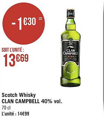 scotch whisky clan campbell 40% vol.