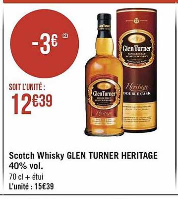 scotch whisky glen turner héritage 40% vol.