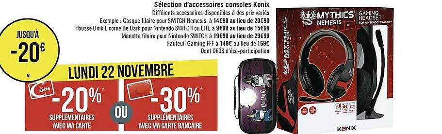 sélection d'accessoires consoles konix