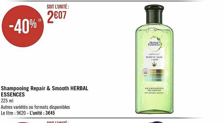 shampooing repair & smooth herbal essences