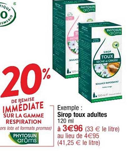 Sirop Toux Adultes Phytosun Oaroms