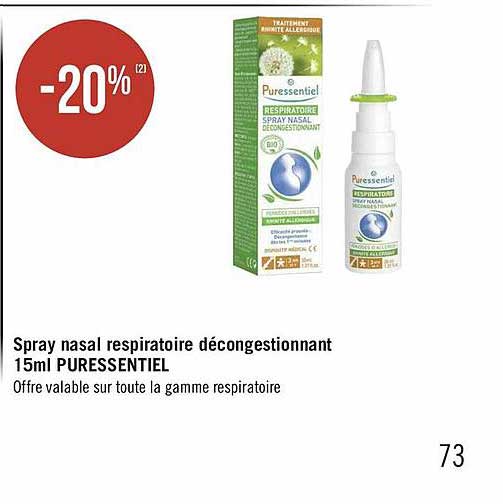 spray nasal respiratoire décongestionnant 15ml puressentiel