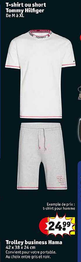 t-shirt ou short tommy hilfiger, trolley buniness hama