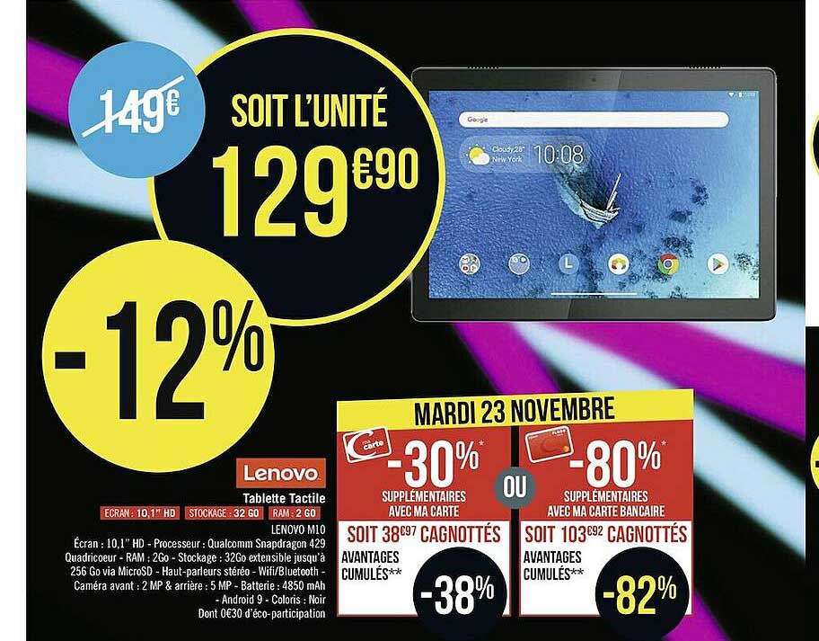 tablette tactile lenovo m10