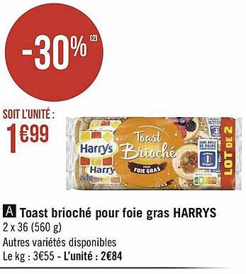 toast brioché pour foie gras harry
