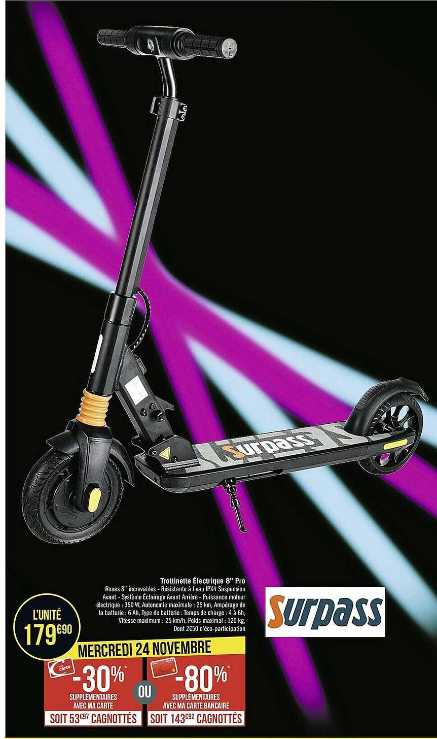 Trottinette électronique 8" Pro Surpass