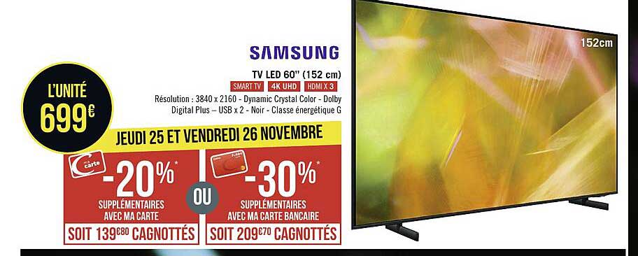 tv led 60" (152 cm) samsung