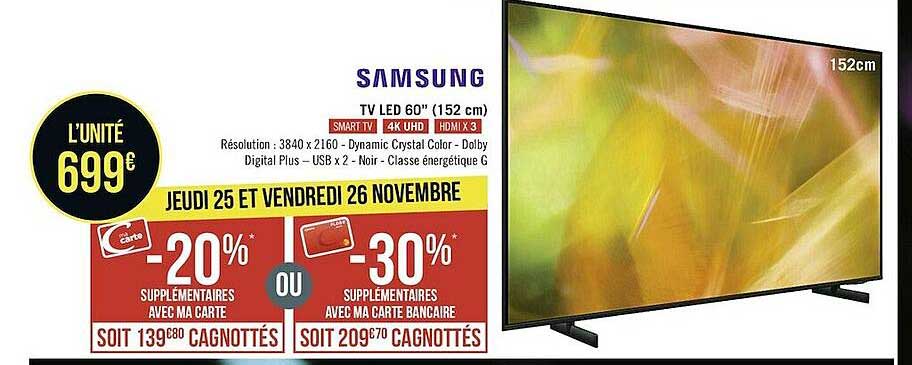 tv led 60" (152 mc) samsung
