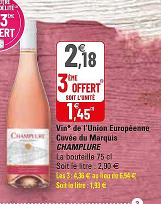vin de l'union européenne cuvée du marquis champlure