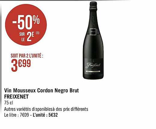vin mousseux cordon negro brut freixenet