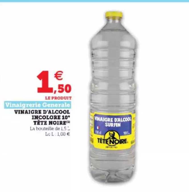 vinaigre d'alcool incolore 10° tête noire vinaigrerie générale
