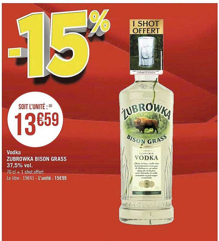 vodka zubrowka bison grass 37,5% vol.