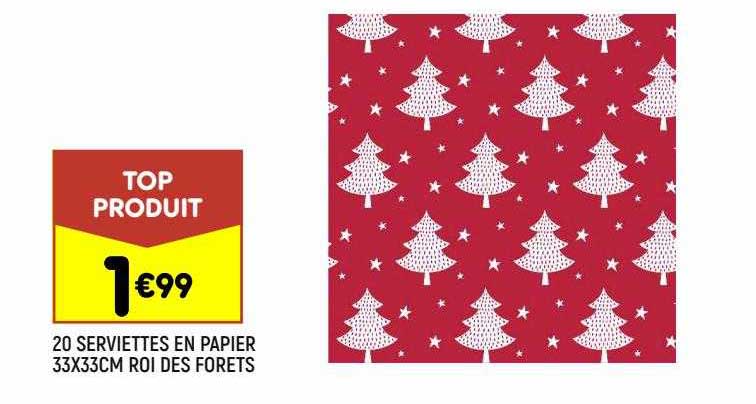 20 serviettes en papier 33 x 33 cm roi des forêts