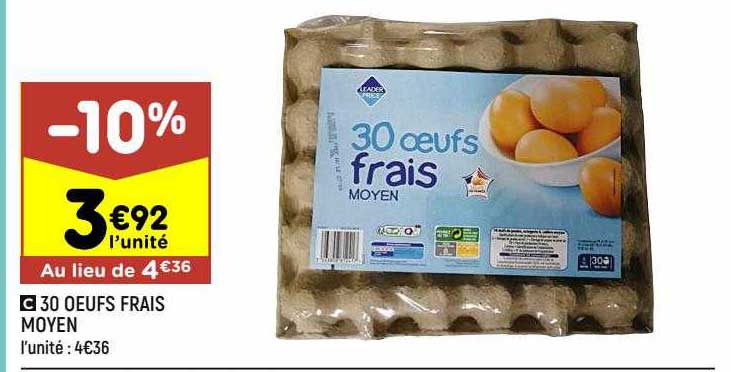 30 Oeufs Frais Moyen