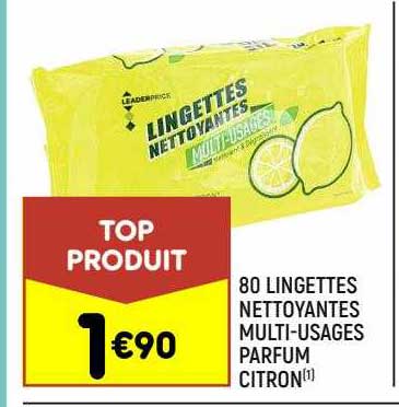 820 lingettes nettoyantes multi-usages parfum citron